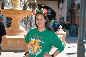 Jessica Tejera a travel agent exploring epcot and all of Disney for her remote job as a travel agent