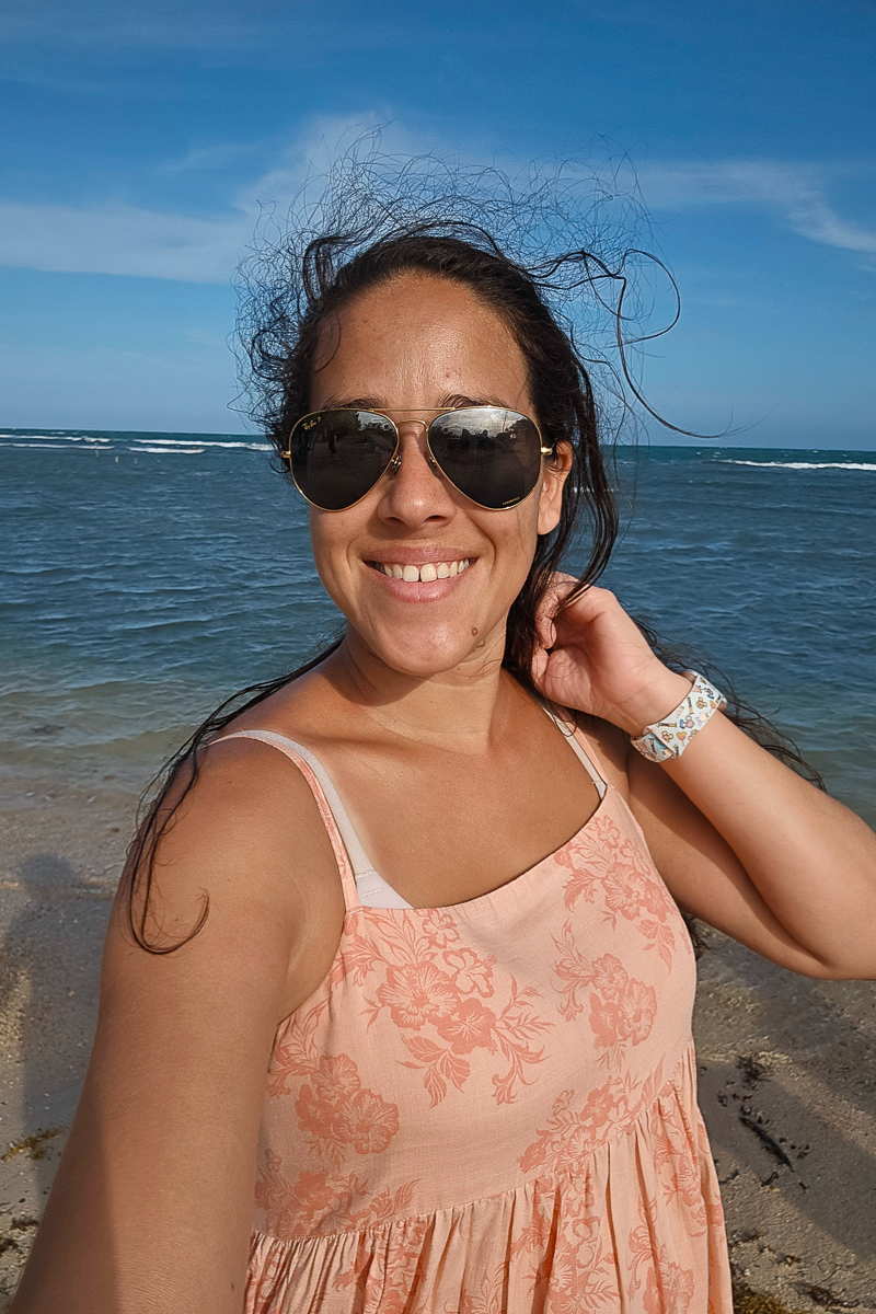 woman at the beach in ponce puerto rico
